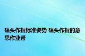 磕头作揖标准姿势 磕头作揖的意思作业帮