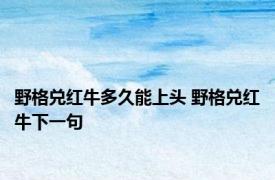 野格兑红牛多久能上头 野格兑红牛下一句