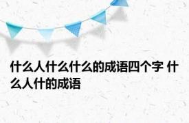 什么人什么什么的成语四个字 什么人什的成语