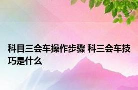 科目三会车操作步骤 科三会车技巧是什么