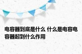 电容器到底是什么 什么是电容电容器起到什么作用