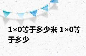 1×0等于多少米 1×0等于多少