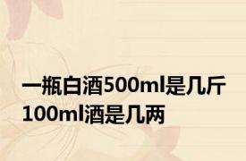 一瓶白酒500ml是几斤 100ml酒是几两