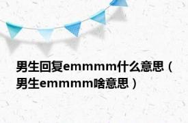 男生回复emmmm什么意思（男生emmmm啥意思）