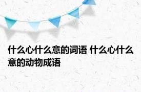 什么心什么意的词语 什么心什么意的动物成语