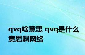 qvq啥意思 qvq是什么意思啊网络