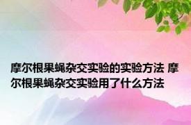 摩尔根果蝇杂交实验的实验方法 摩尔根果蝇杂交实验用了什么方法 