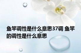 鱼竿调性是什么意思37调 鱼竿的调性是什么意思