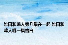 雏田和鸣人第几集在一起 雏田和鸣人哪一集告白