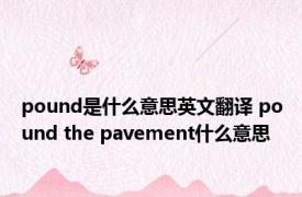 pound是什么意思英文翻译 pound the pavement什么意思