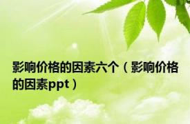 影响价格的因素六个（影响价格的因素ppt）