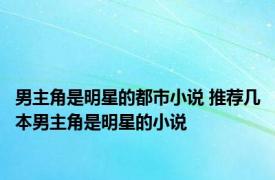 男主角是明星的都市小说 推荐几本男主角是明星的小说