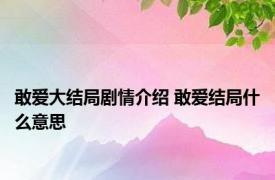 敢爱大结局剧情介绍 敢爱结局什么意思