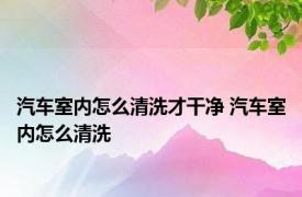 汽车室内怎么清洗才干净 汽车室内怎么清洗