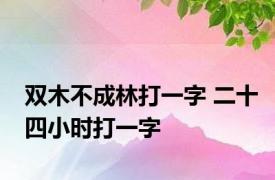 双木不成林打一字 二十四小时打一字