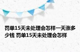 罚单15天未处理会怎样一天涨多少钱 罚单15天未处理会怎样