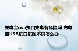 充电宝usb接口充电有危险吗 充电宝USB接口接触不良怎么办