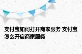 支付宝如何打开商家服务 支付宝怎么开启商家服务