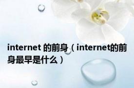 internet 的前身（internet的前身最早是什么）