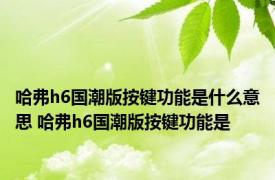 哈弗h6国潮版按键功能是什么意思 哈弗h6国潮版按键功能是