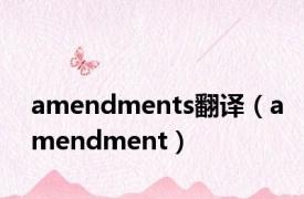 amendments翻译（amendment）