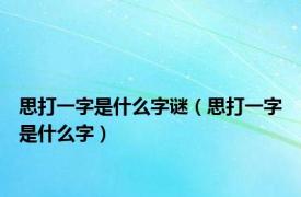 思打一字是什么字谜（思打一字是什么字）