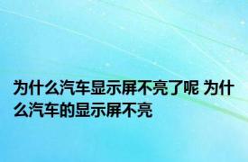 为什么汽车显示屏不亮了呢 为什么汽车的显示屏不亮