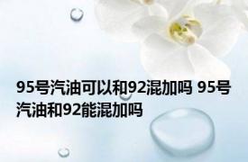 95号汽油可以和92混加吗 95号汽油和92能混加吗