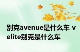 别克avenue是什么车 velite别克是什么车