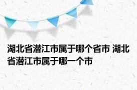 湖北省潜江市属于哪个省市 湖北省潜江市属于哪一个市