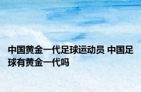 中国黄金一代足球运动员 中国足球有黄金一代吗