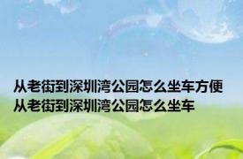 从老街到深圳湾公园怎么坐车方便 从老街到深圳湾公园怎么坐车