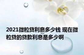 2021微粒贷利息多少钱 现在微粒贷的贷款利息是多少啊