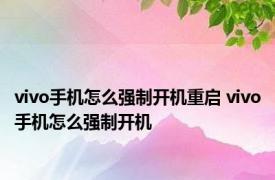 vivo手机怎么强制开机重启 vivo手机怎么强制开机