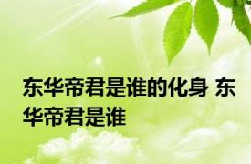 东华帝君是谁的化身 东华帝君是谁