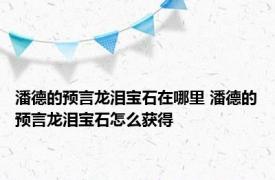 潘德的预言龙泪宝石在哪里 潘德的预言龙泪宝石怎么获得