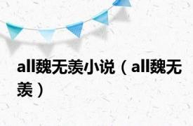 all魏无羡小说（all魏无羡）