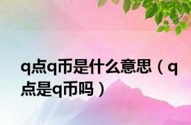 q点q币是什么意思（q点是q币吗）