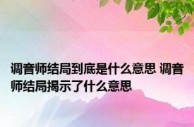 调音师结局到底是什么意思 调音师结局揭示了什么意思