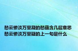 愁云惨淡万里凝的愁蕴含几层意思 愁云惨淡万里疑的上一句是什么