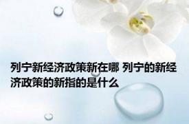 列宁新经济政策新在哪 列宁的新经济政策的新指的是什么