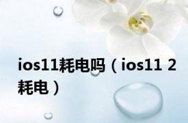 ios11耗电吗（ios11 2耗电）