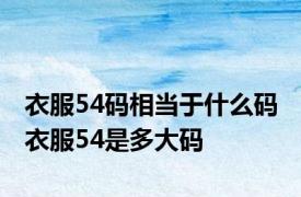 衣服54码相当于什么码 衣服54是多大码