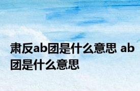 肃反ab团是什么意思 ab团是什么意思