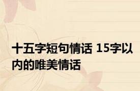 十五字短句情话 15字以内的唯美情话