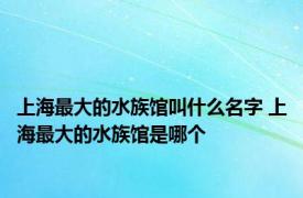 上海最大的水族馆叫什么名字 上海最大的水族馆是哪个