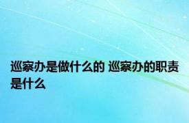 巡察办是做什么的 巡察办的职责是什么