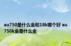 au750是什么金和18k哪个好 au750k金是什么金