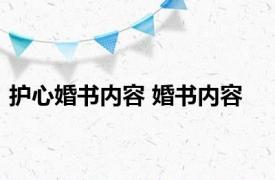 护心婚书内容 婚书内容