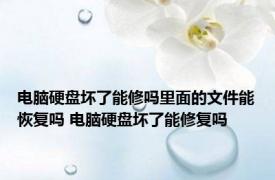 电脑硬盘坏了能修吗里面的文件能恢复吗 电脑硬盘坏了能修复吗